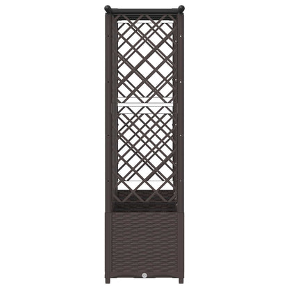 Raised Bed with Trellis and Roof PP Brown with Flat Roof (3 Side trellis) 202 cm 136 cm