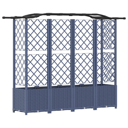 vidaXL Raised Bed with Trellis and Roof Grey 204 x 40 x 138 cm PP 5
