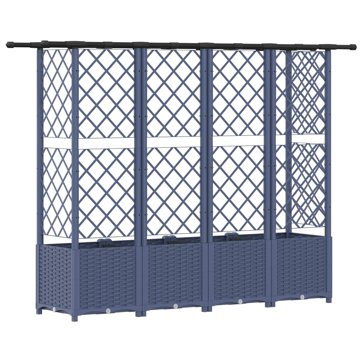 vidaXL Raised Bed with Trellis and Roof Grey 202 x 40 x 136 cm PP 5