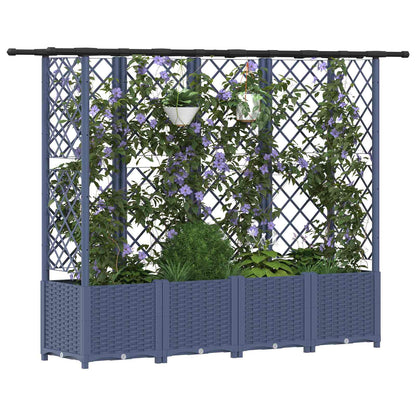vidaXL Raised Bed with Trellis and Roof Grey 202 x 40 x 136 cm PP 3