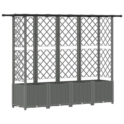 Raised Bed with Trellis and Roof Light Grey with Flat Roof (3 Side trellis) 202 cm 136 cm