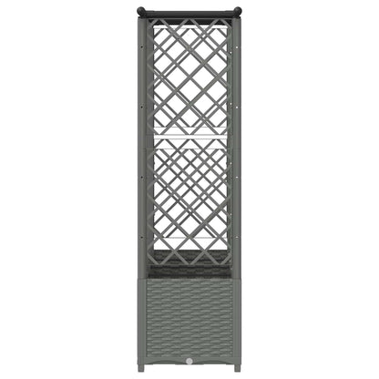 vidaXL Raised Bed with Trellis and Roof Light Grey 202 x 40 x 136 cm 4