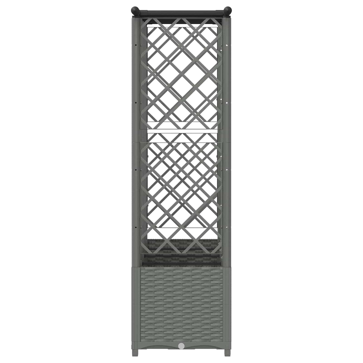 Raised Bed with Trellis and Roof Light Grey with Flat Roof (3 Side trellis) 202 cm 136 cm