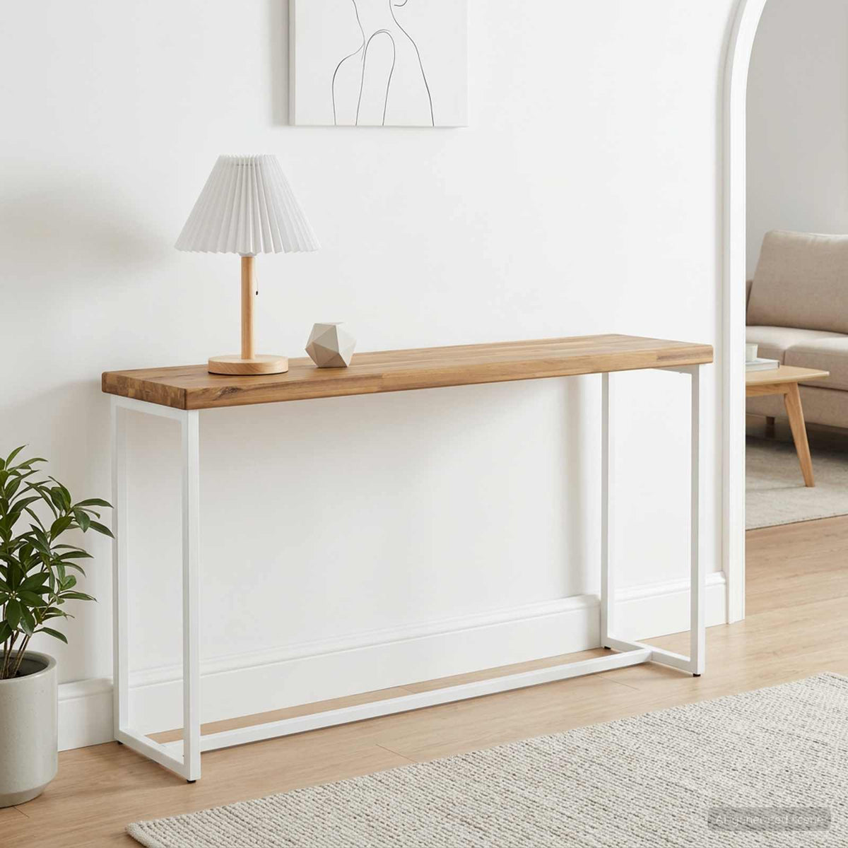 Table Top Whitewash Rectangular Depth 30 cm 120 cm