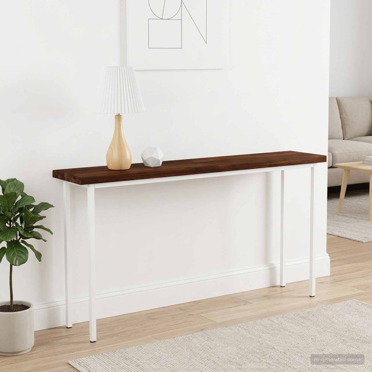Table Top Dark Brown Rectangular Depth 20 cm 140 cm