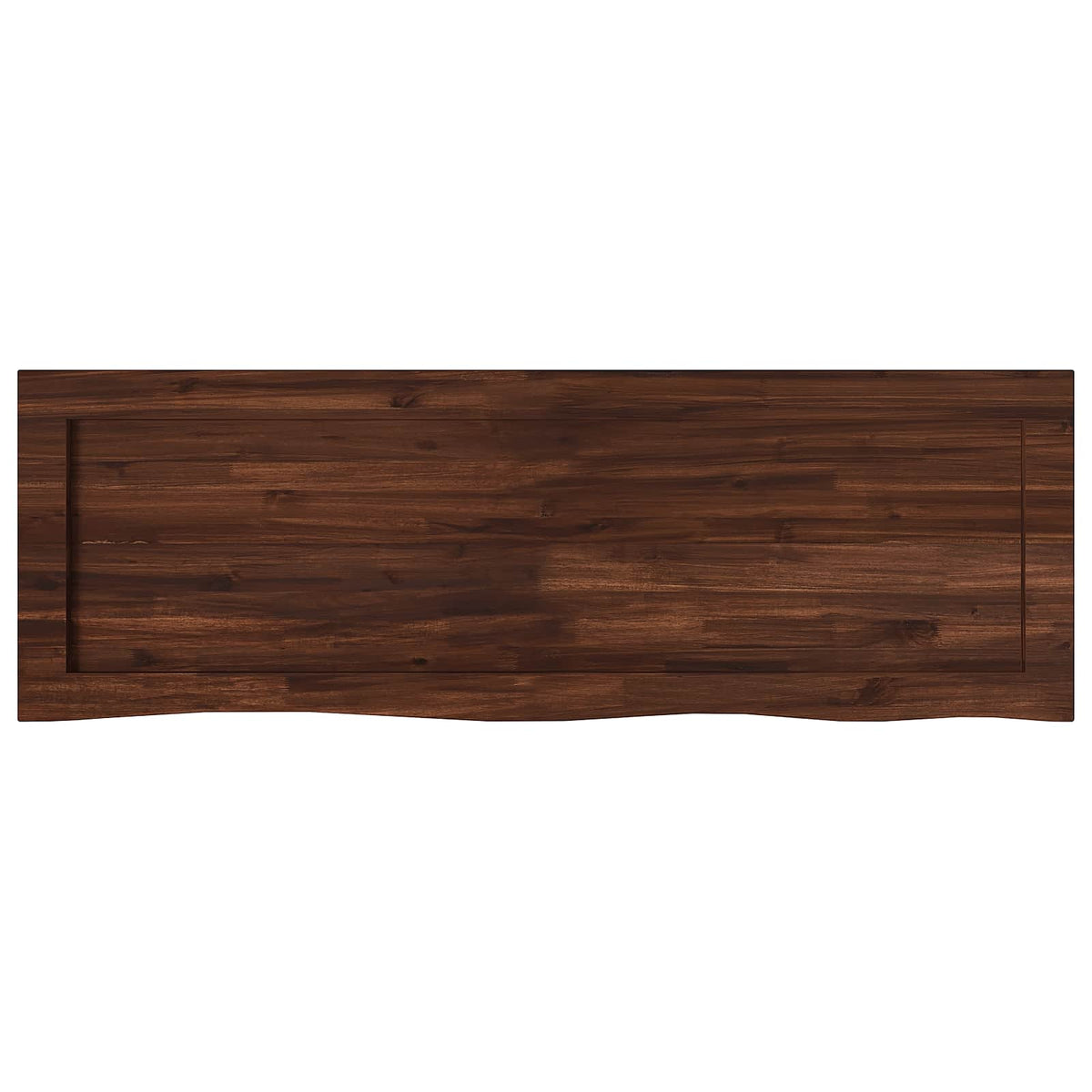 Live Edge Table Top Rectangular Dark Brown Live Edge 1 Side Depth 60 cm 120 cm