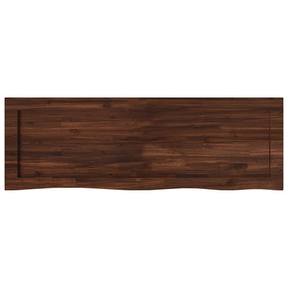 Live Edge Table Top Rectangular Dark Brown Live Edge 1 Side Depth 60 cm 120 cm