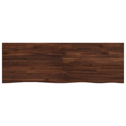 Live Edge Table Top Rectangular Dark Brown Live Edge 1 Side Depth 60 cm 120 cm