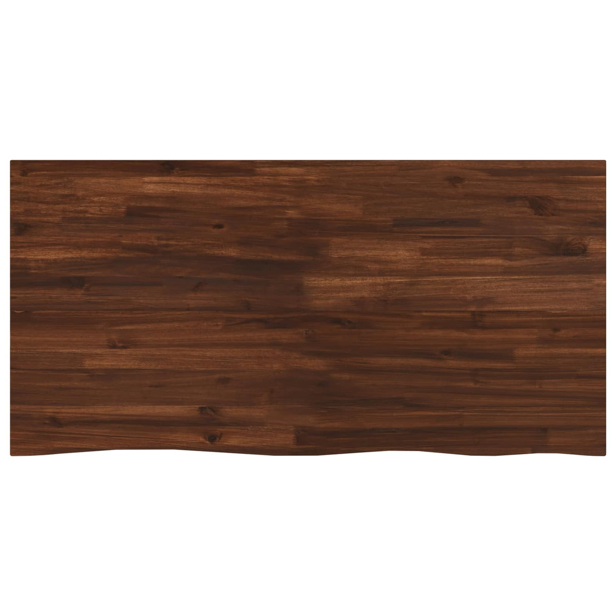 Live Edge Table Top Rectangular Dark Brown Live Edge 1 Side Depth 60 cm 120 cm