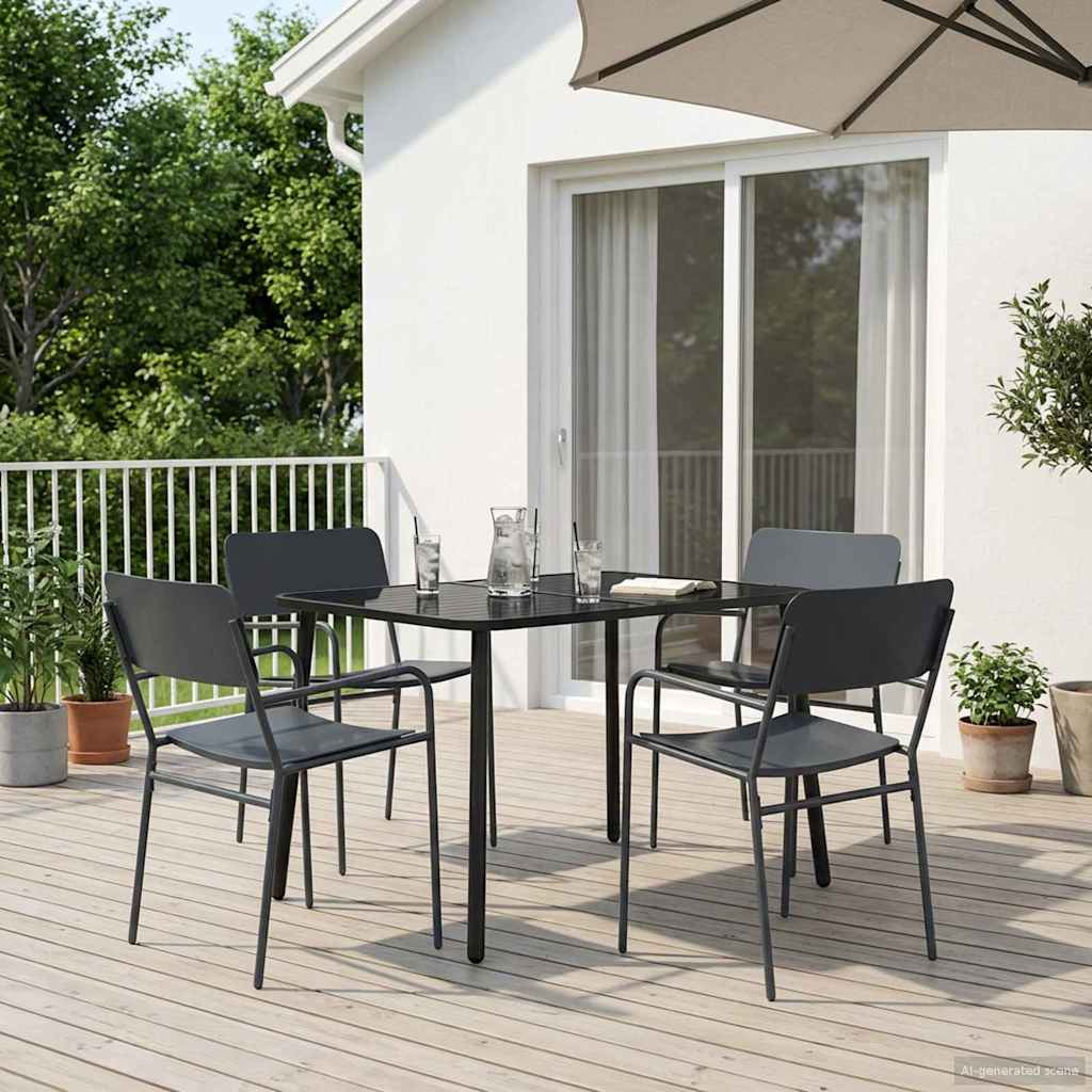 vidaXL Dining Set 5 pcs Anthracite Steel 1