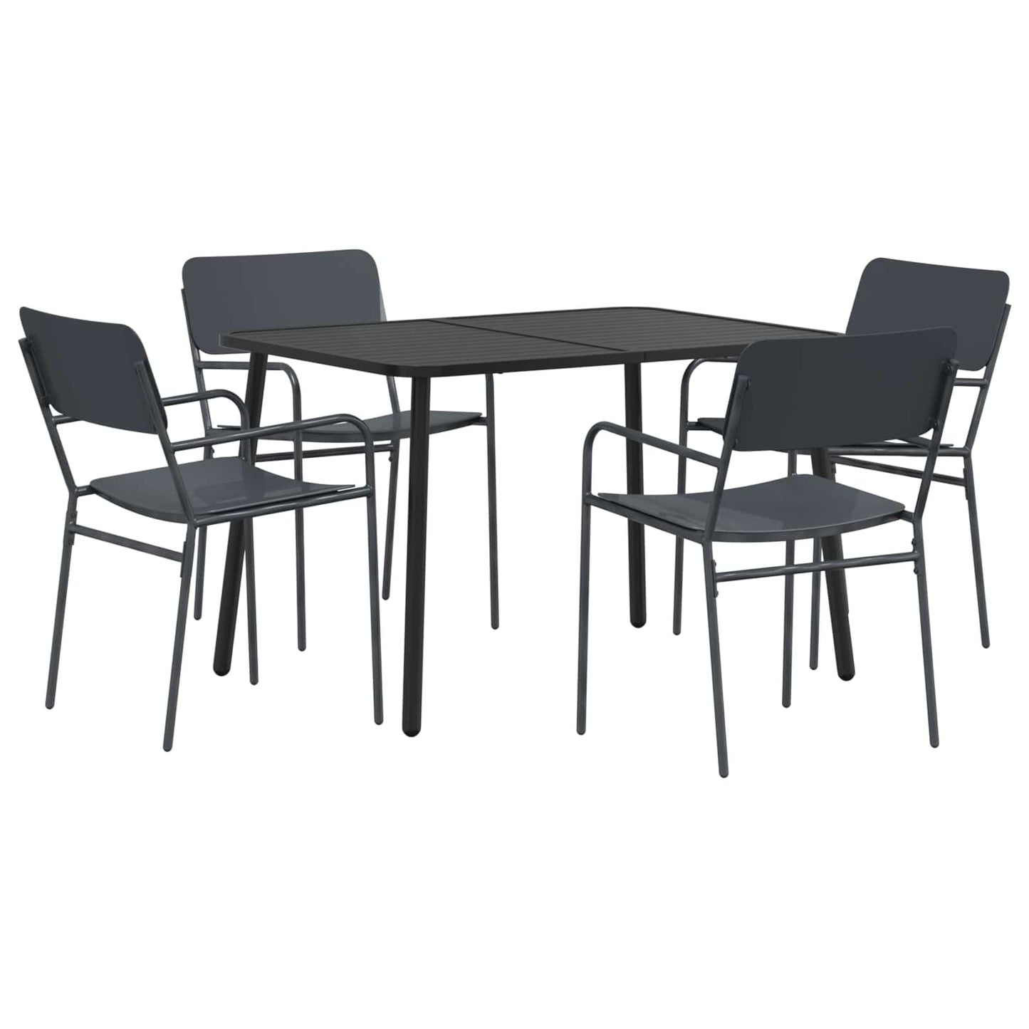 vidaXL Dining Set 5 pcs Anthracite Steel 2