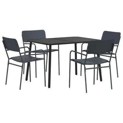vidaXL Dining Set 5 pcs Anthracite Steel 2