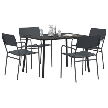 vidaXL Dining Set 5 pcs Anthracite Steel 3