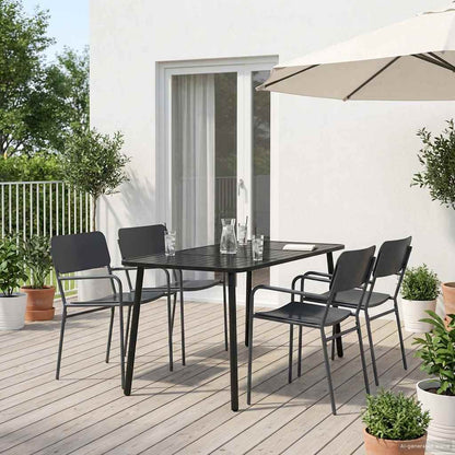 vidaXL Dining Set 5 pcs Anthracite Steel 1