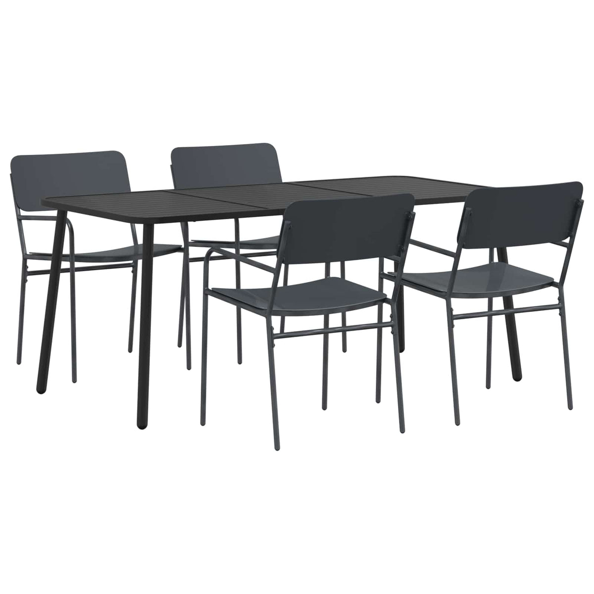 vidaXL Dining Set 5 pcs Anthracite Steel 2