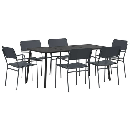 vidaXL Dining Set 7 pcs Anthracite Steel 2