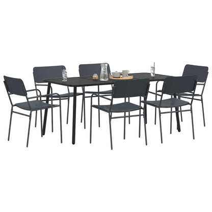 vidaXL Dining Set 7 pcs Anthracite Steel 3