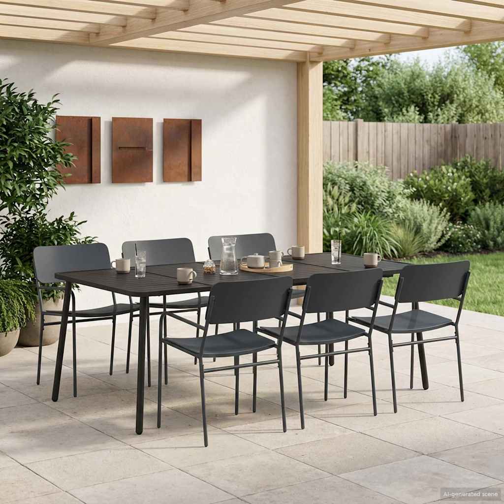 vidaXL Dining Set 5 pcs Anthracite 110 x 80 x 72 cm Steel
