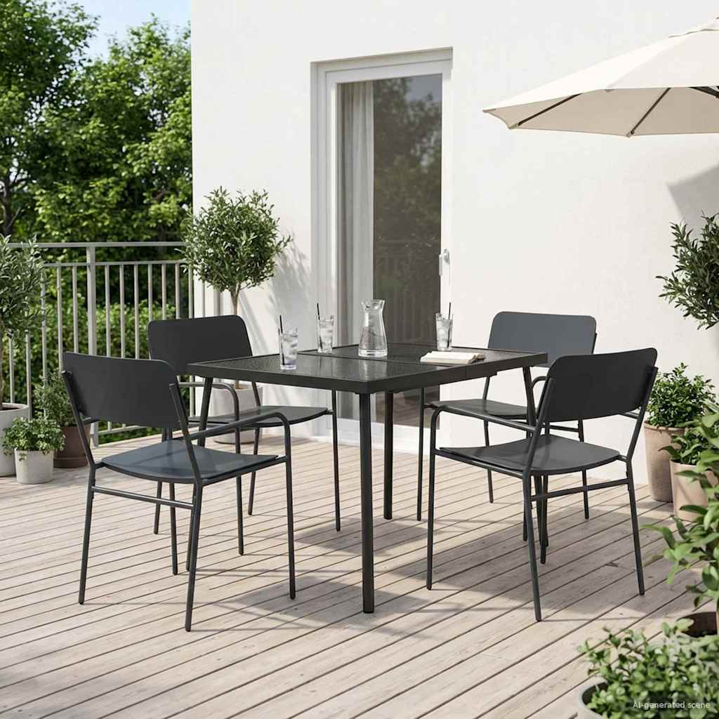 vidaXL Dining Set 5 pcs Anthracite Steel 1