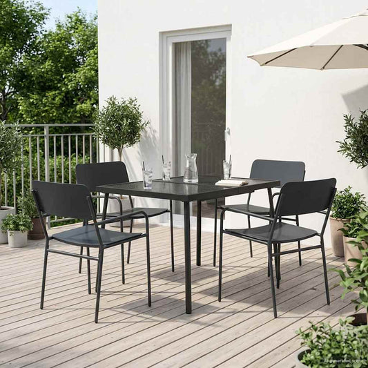 vidaXL Dining Set 5 pcs Anthracite Steel 1