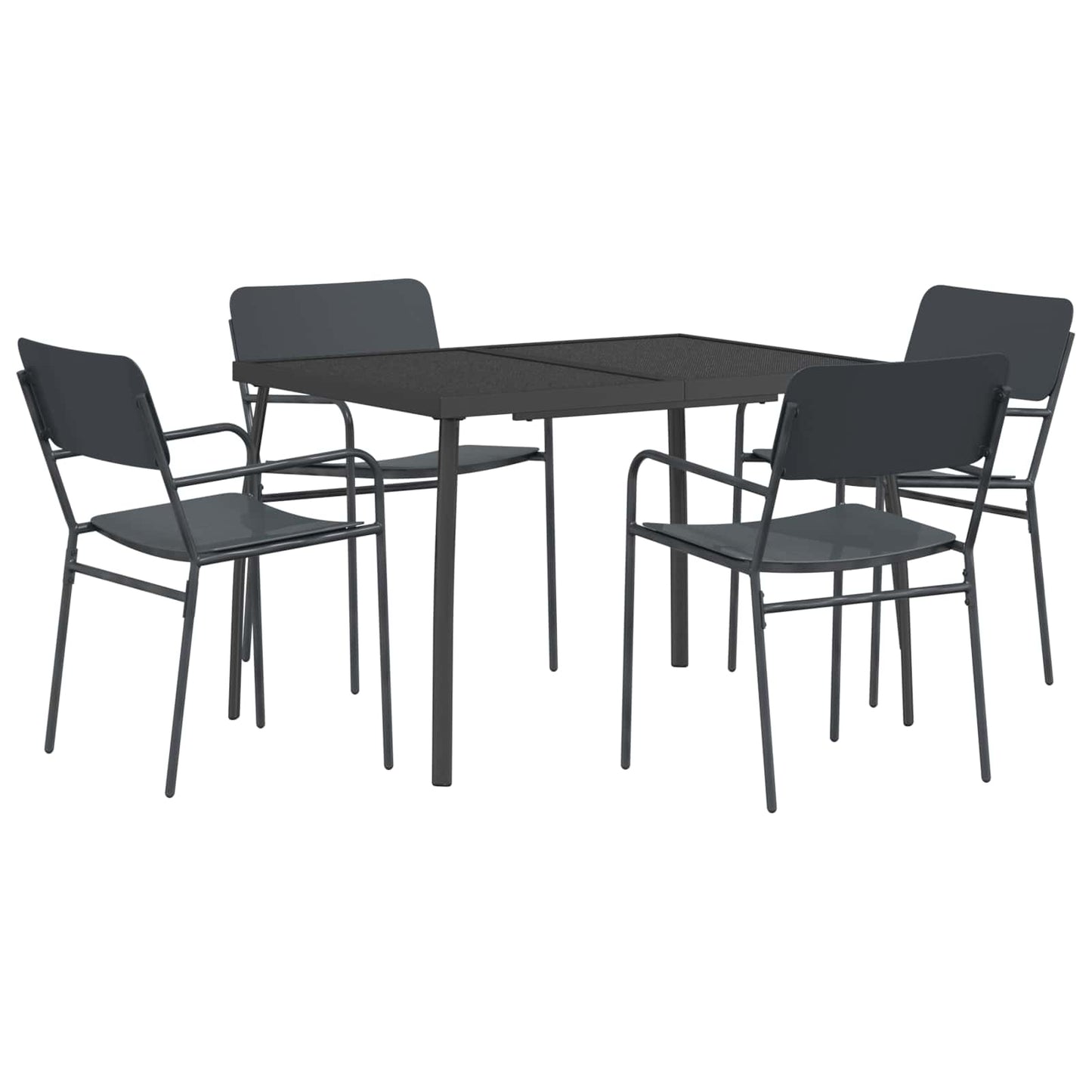 vidaXL Dining Set 5 pcs Anthracite Steel 2