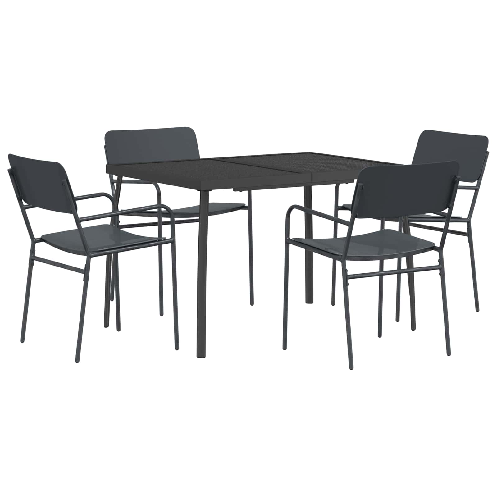 vidaXL Dining Set 5 pcs Anthracite Steel 2