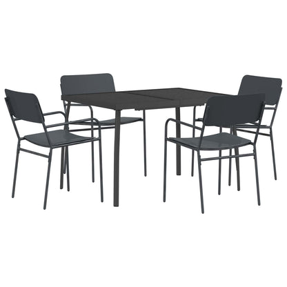 vidaXL Dining Set 5 pcs Anthracite Steel 2