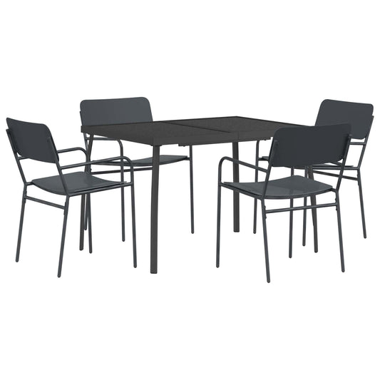 vidaXL Dining Set 5 pcs Anthracite Steel 2