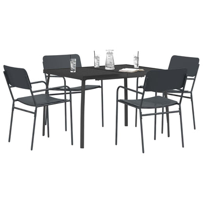 vidaXL Dining Set 5 pcs Anthracite Steel 3