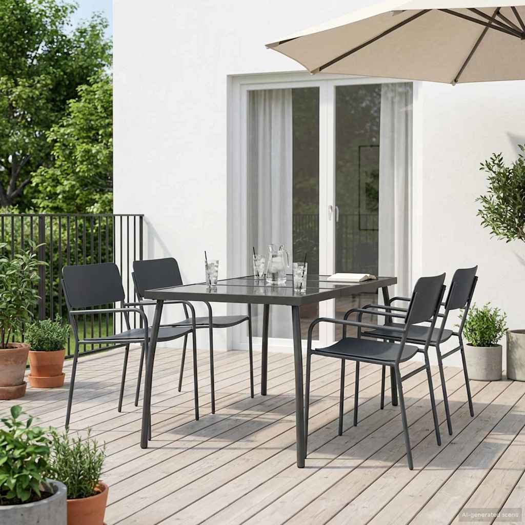 vidaXL Dining Set 5 pcs Anthracite Steel 1