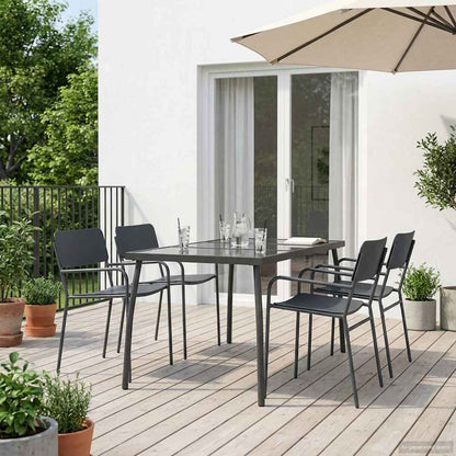 vidaXL Dining Set 5 pcs Anthracite Steel 1