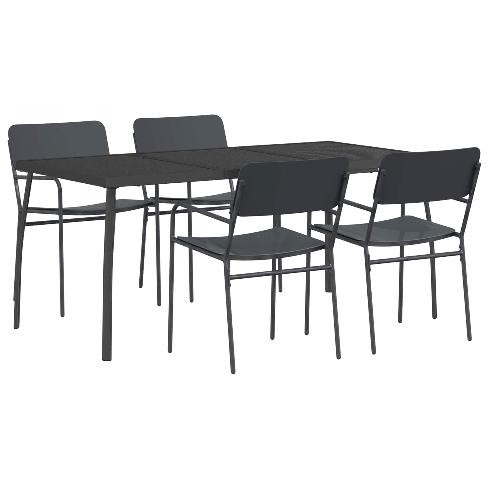 vidaXL Dining Set 5 pcs Anthracite Steel 2