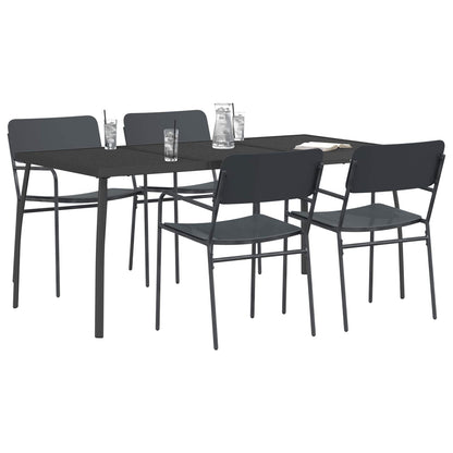 vidaXL Dining Set 5 pcs Anthracite Steel 3