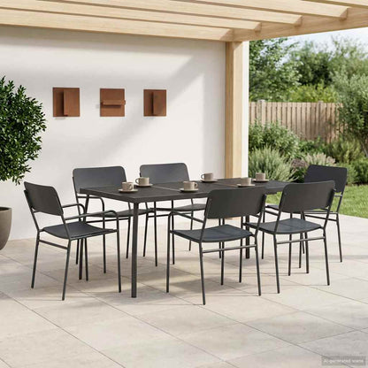 vidaXL Dining Set 7 pcs Anthracite Steel 1