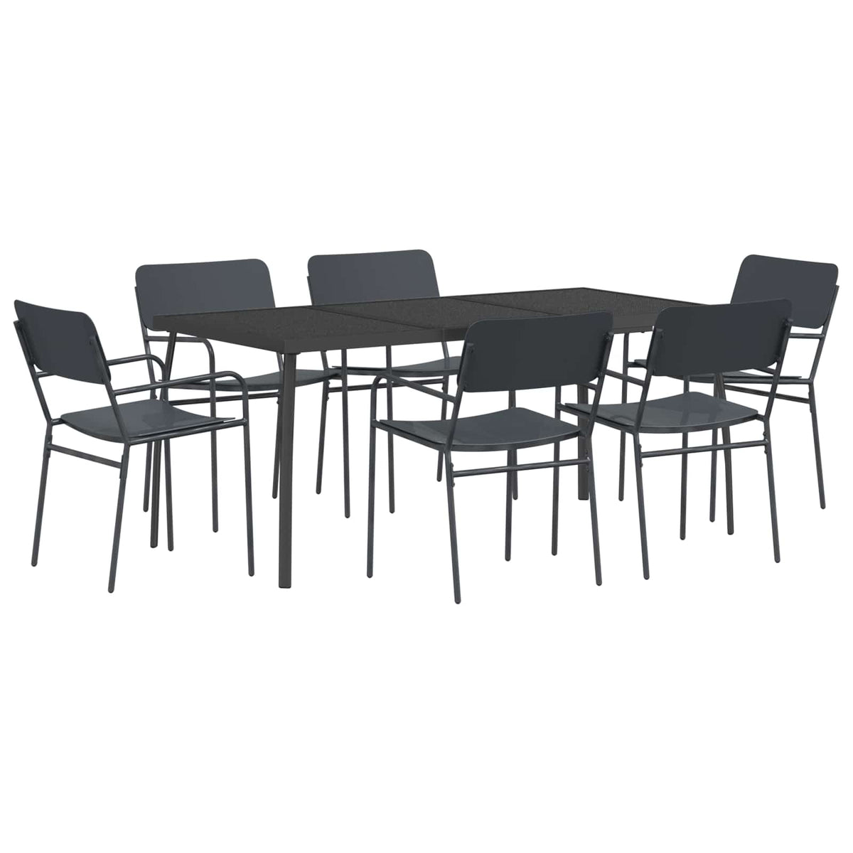 vidaXL Dining Set 7 pcs Anthracite Steel 2