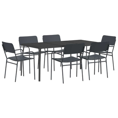 vidaXL Dining Set 7 pcs Anthracite Steel 2