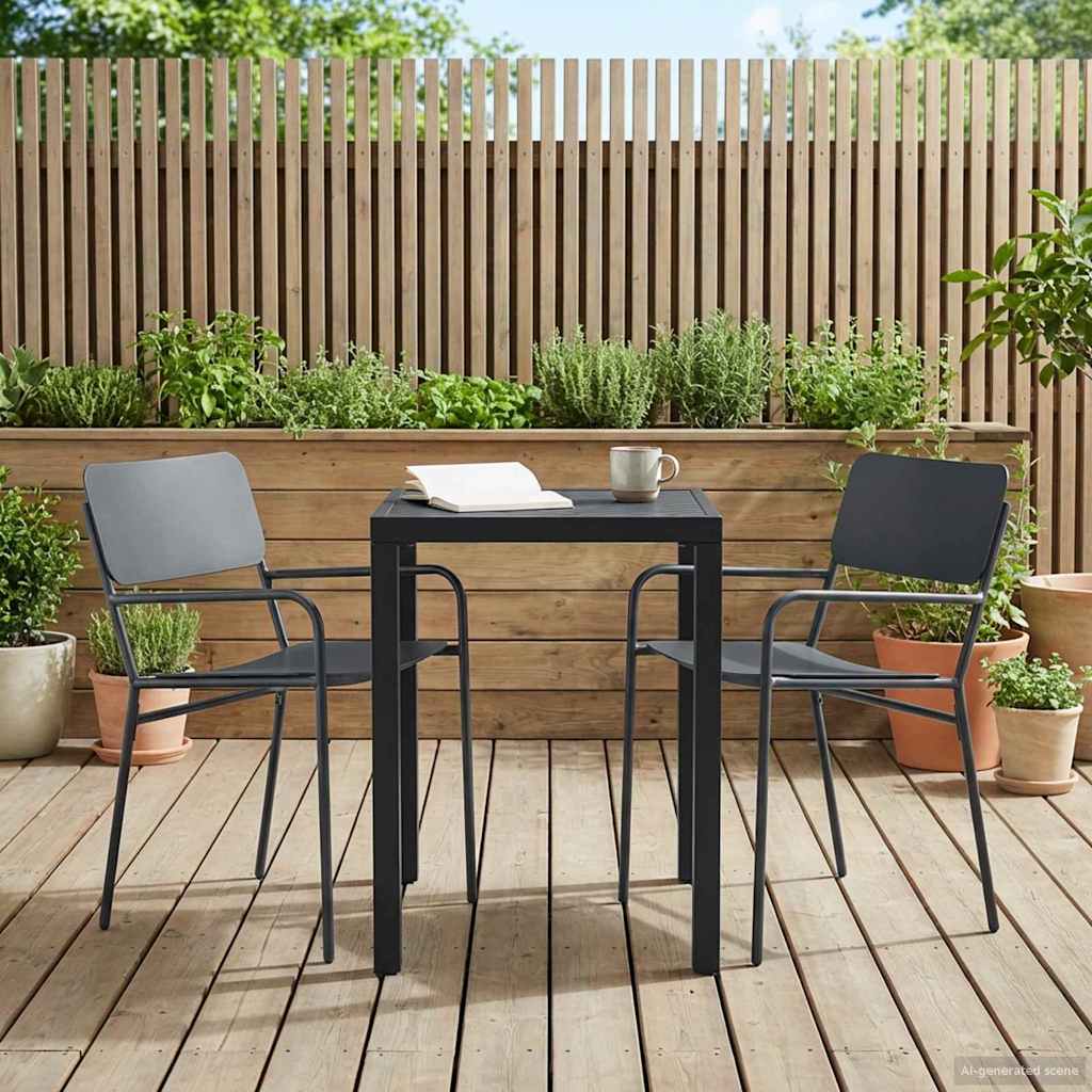 vidaXL Outdoor Furniture Set 5 pcs Anthracite Steel