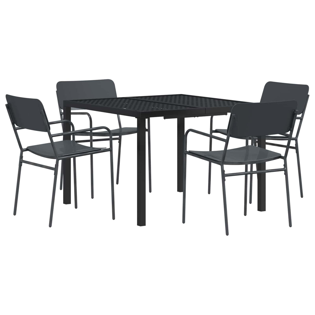 Outdoor Furniture Set 5 pcs Anthracite Steel 100 cm 100 cm 4-seater