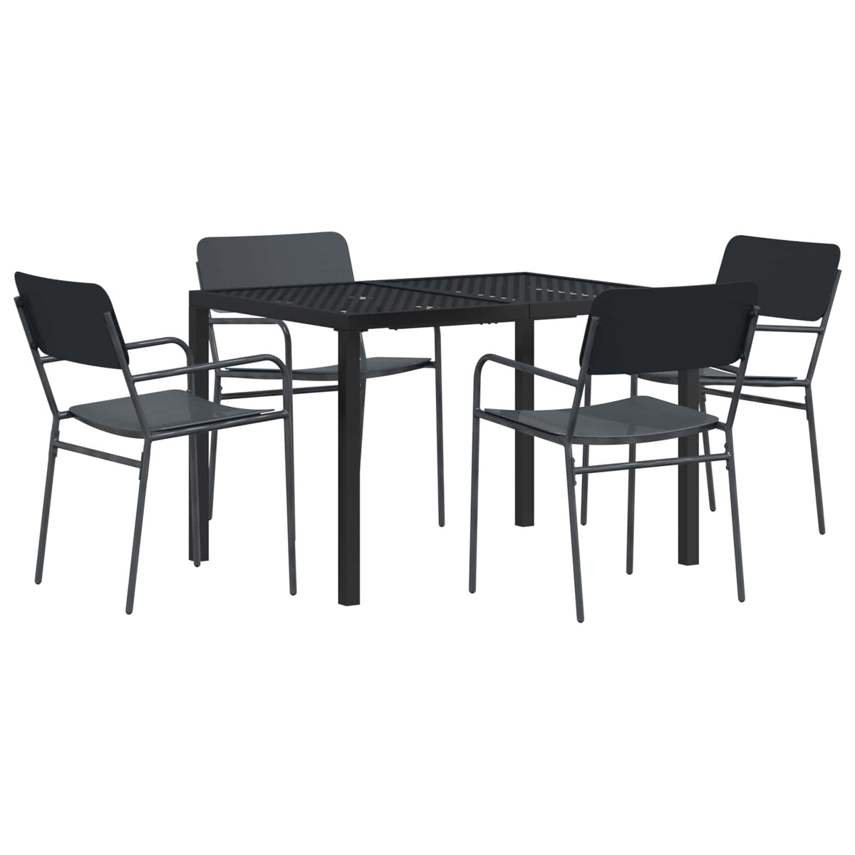 Outdoor Furniture Set 5 pcs Anthracite Steel 110 cm 80 cm 4-seater
