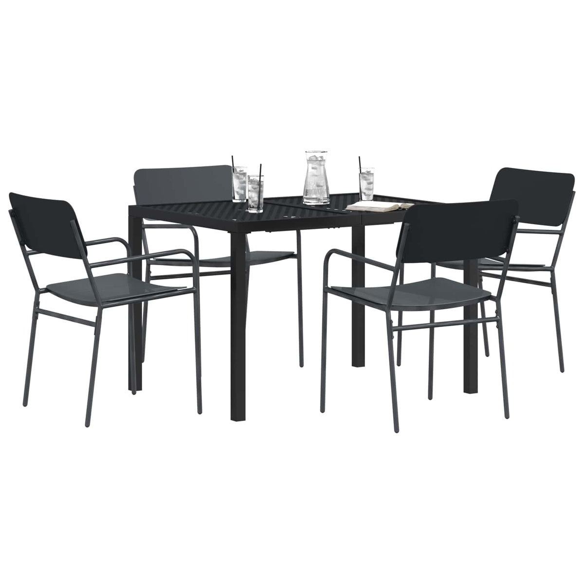 Outdoor Furniture Set 5 pcs Anthracite Steel 110 cm 80 cm 4-seater