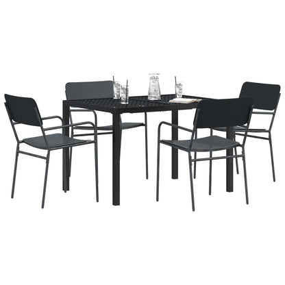 Outdoor Furniture Set 5 pcs Anthracite Steel 110 cm 80 cm 4-seater