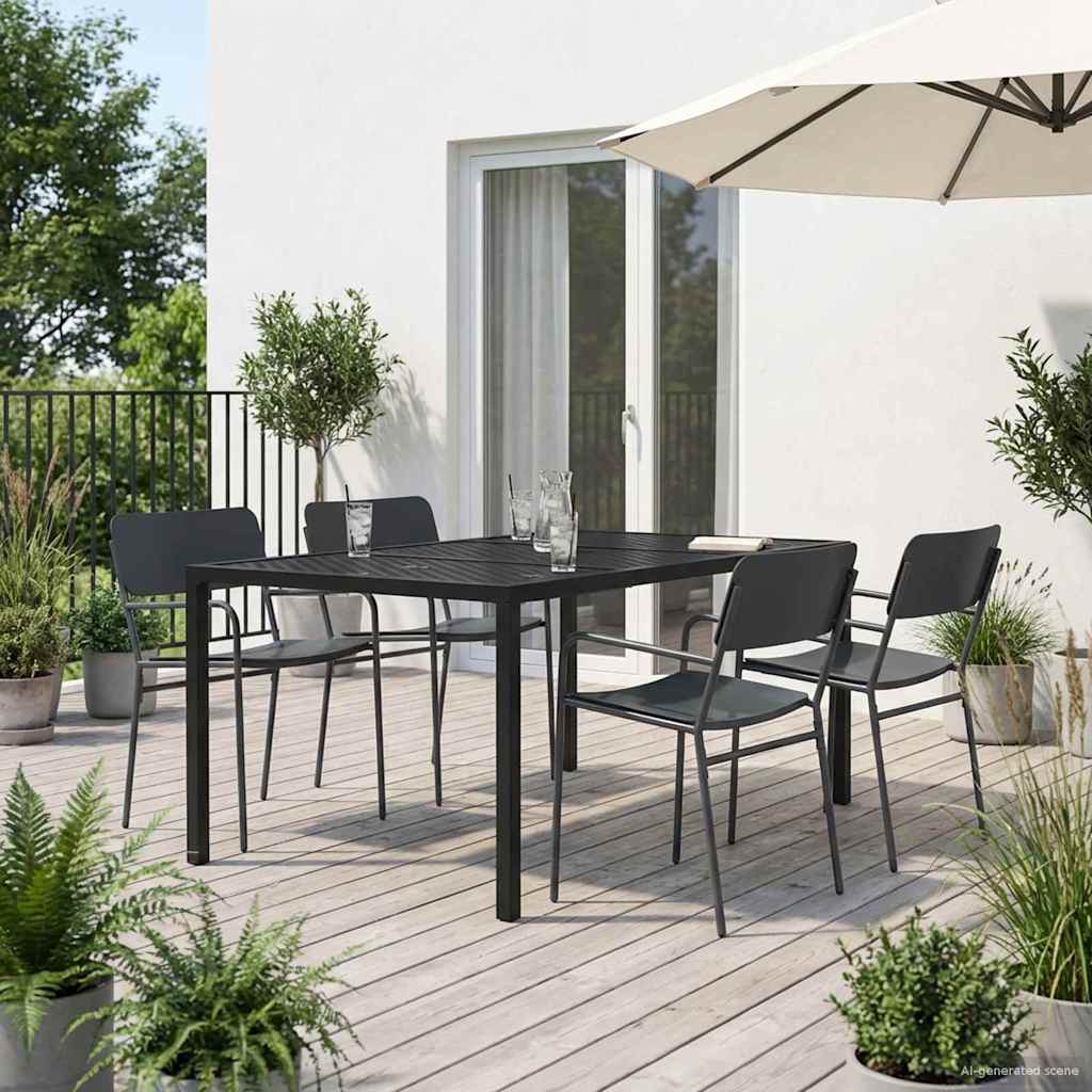 vidaXL Outdoor Furniture Set 5 pcs Anthracite Steel 1