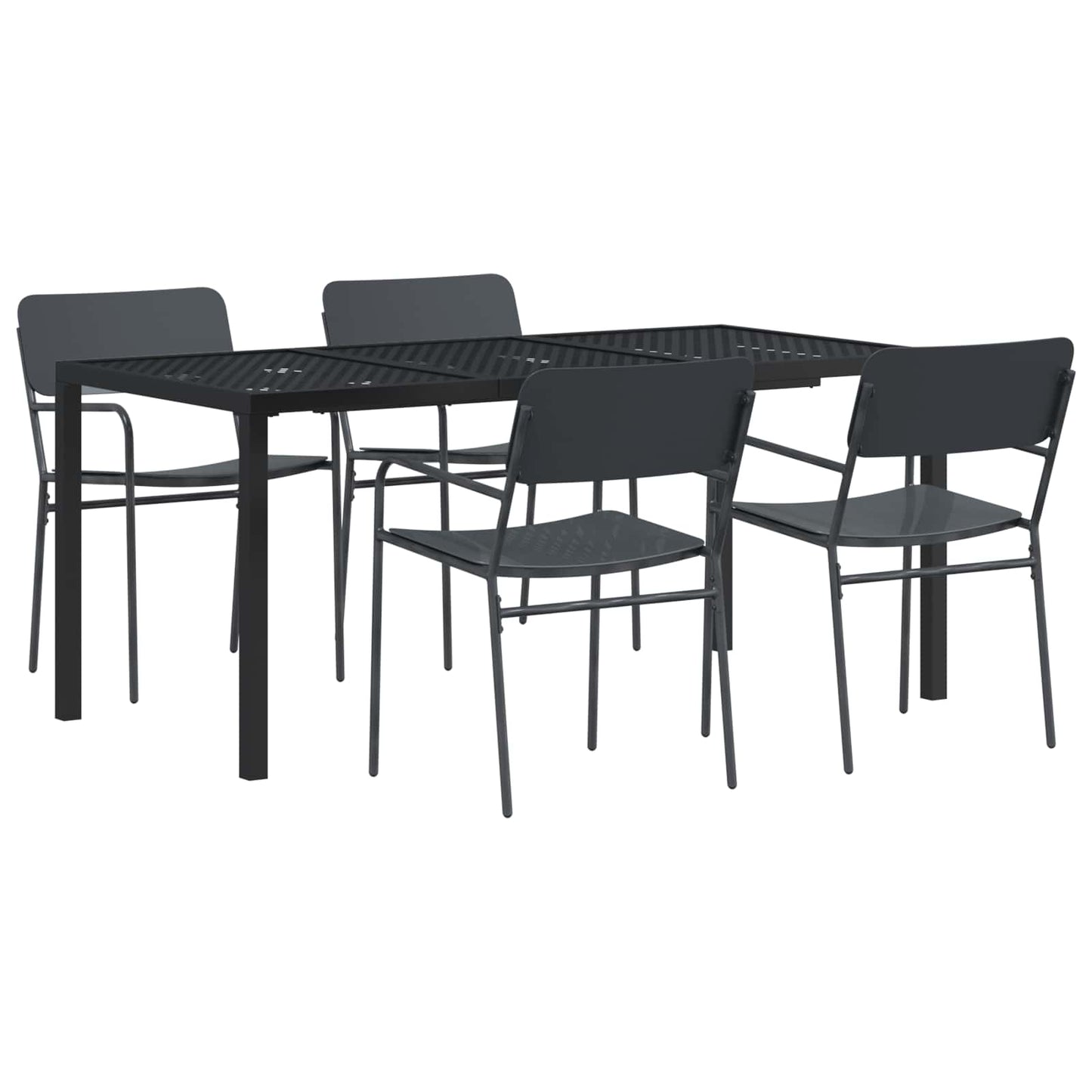 vidaXL Outdoor Furniture Set 5 pcs Anthracite Steel 2