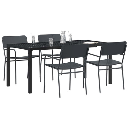 vidaXL Outdoor Furniture Set 5 pcs Anthracite Steel 3
