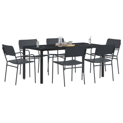 vidaXL Outdoor Furniture Set 7 pcs Anthracite Steel 3