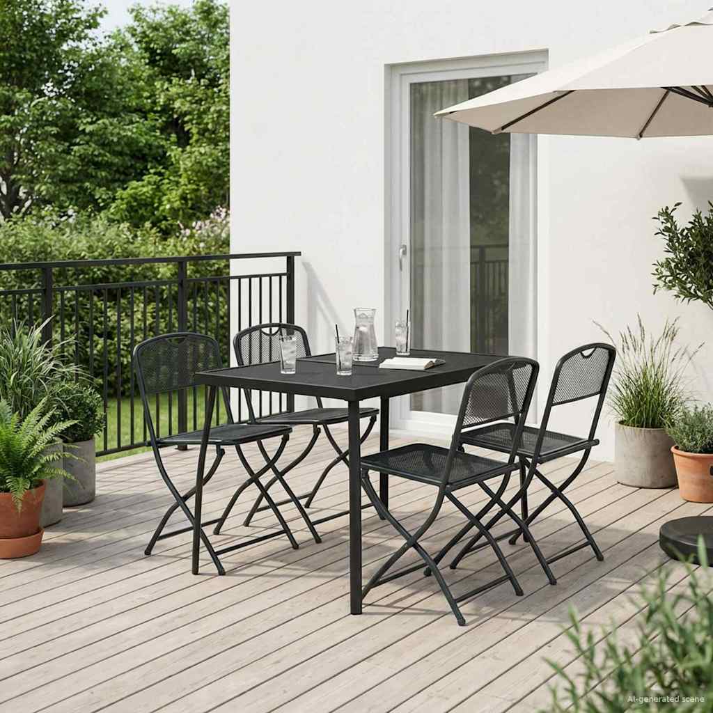 vidaXL Outdoor Furniture Set 5 pcs Anthracite Iron and Steel 1