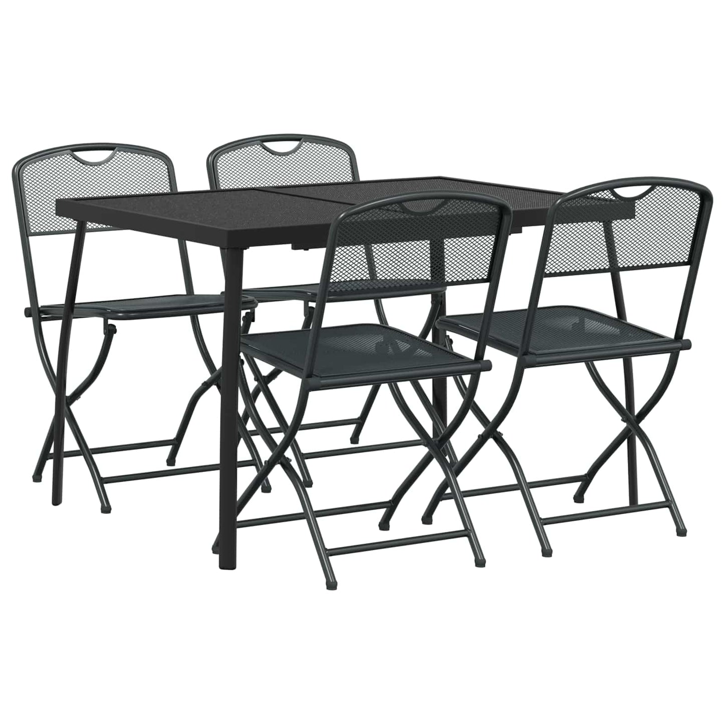 vidaXL Outdoor Furniture Set 5 pcs Anthracite Iron and Steel 2