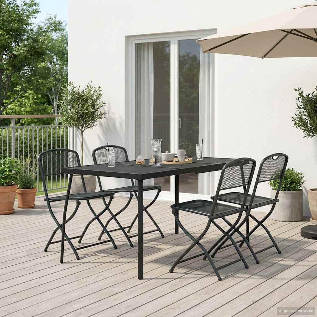vidaXL Outdoor Furniture Set 5 pcs Anthracite Iron and Steel 1