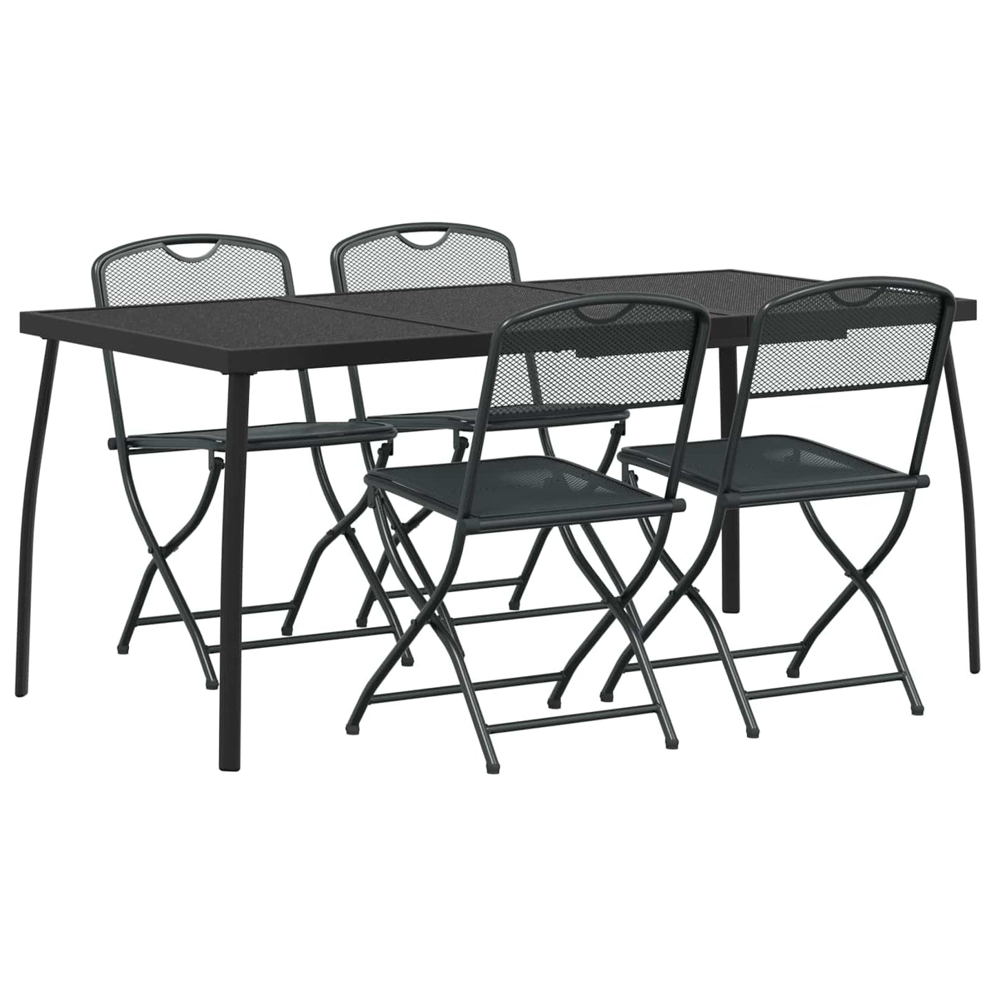 vidaXL Outdoor Furniture Set 5 pcs Anthracite Iron and Steel 2
