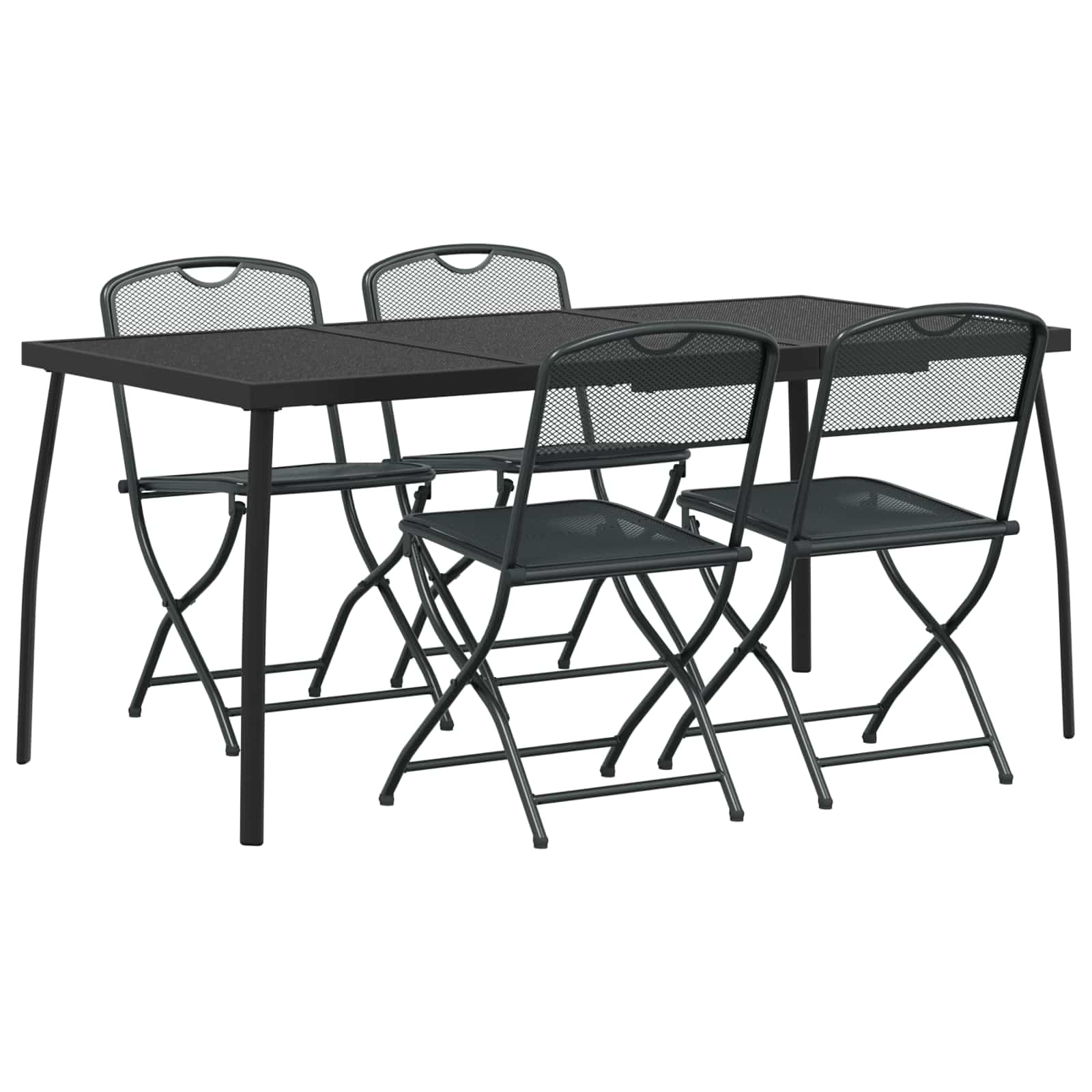 vidaXL Outdoor Furniture Set 5 pcs Anthracite Iron and Steel 2
